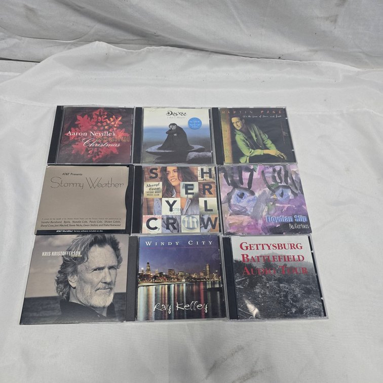 Music CD Lot Including Sheryl Crow, Aaron Neville, Kris Kristofferson, and More