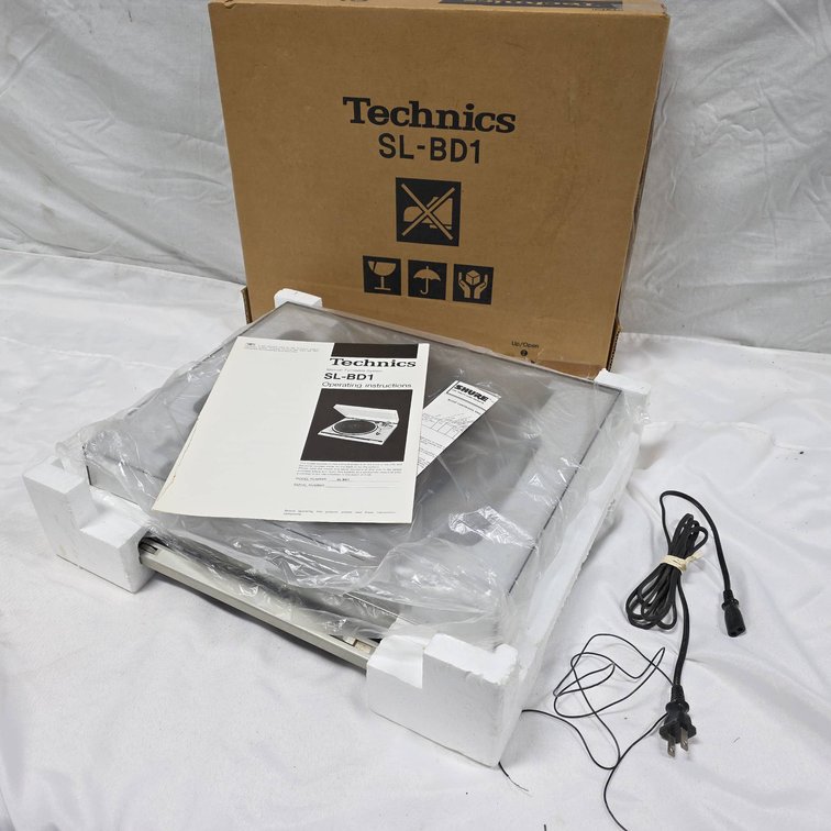 Technics SL-BD1 Manual Turntable System With Box, Shure Cartridge, Manual, and Cables