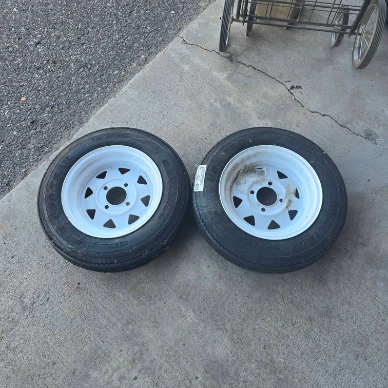 Carlisle USA Trail 20" Trailer Tires with White Steel Wheels