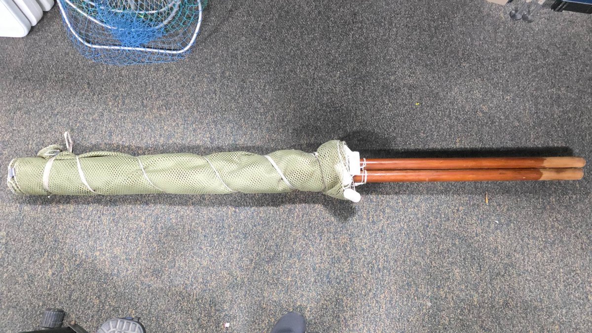 Smelt Net with 4 Ft Netting, 6.5 Ft Total Length, Wooden Handles, Floats and Leads, Unused Condition