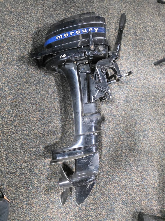 Mercury 45 HP Long Shaft Outboard Motor, Good Compression, Approx. 41 Inches Length