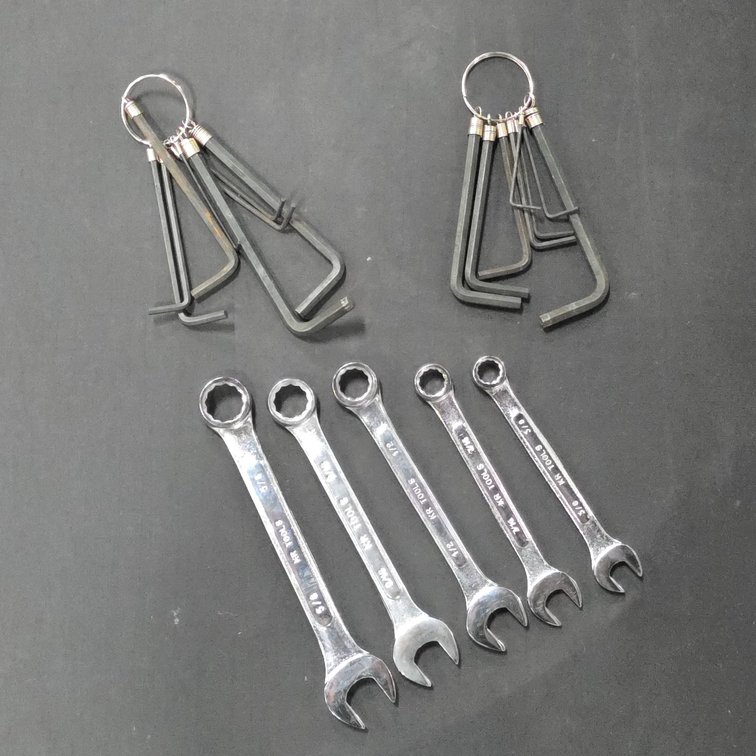 KR Tools 5-Piece Combination Wrench Set and 2 Sets of Hex Key Allen Wrenches