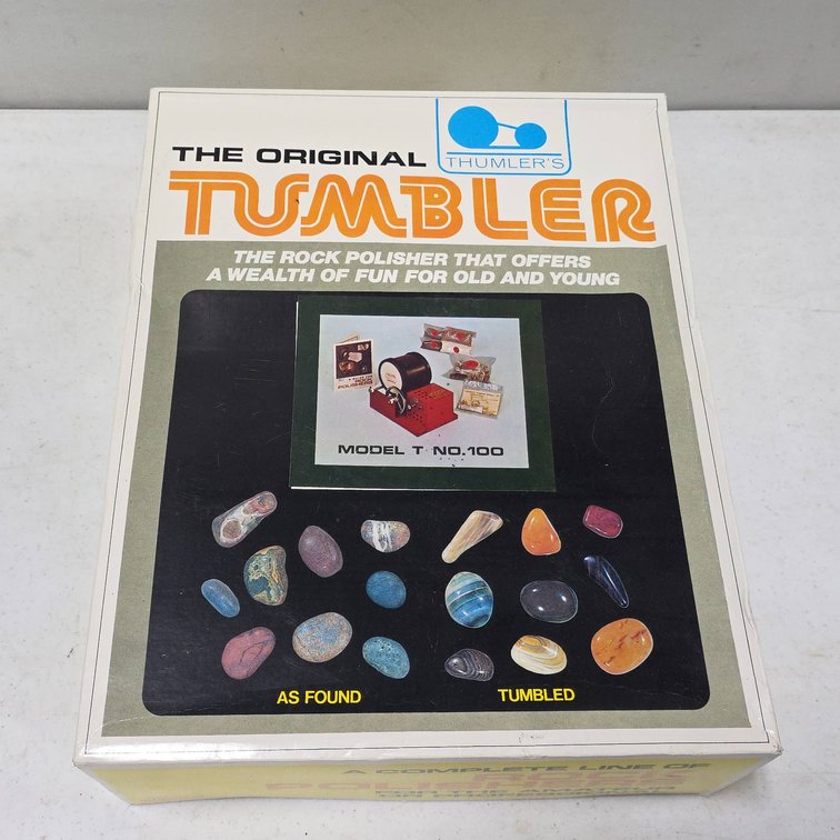 Thumler's Model T No. 100 Original Rock Tumbler Kit, Appears New in Box, Complete Rock Polisher Set