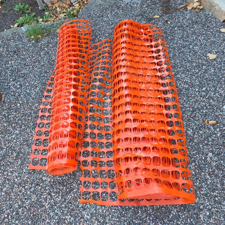 Two Rolls of Orange Plastic Safety Barrier Fence for Outdoor Construction or Events
