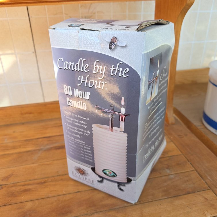 Candle By The Hour 80 Hour Beeswax Candle With Clip In Original Box