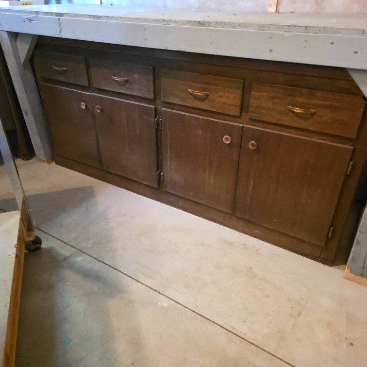 Wood Cabinet with Four Drawers and Double Doors, Measures 69x20x32 Inches, Sturdy Construction