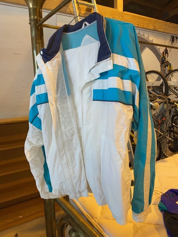 Reebok Courts In Session Vintage XL Jogging Suit, Jacket and Pants, Nylon/Cotton, Blue and White