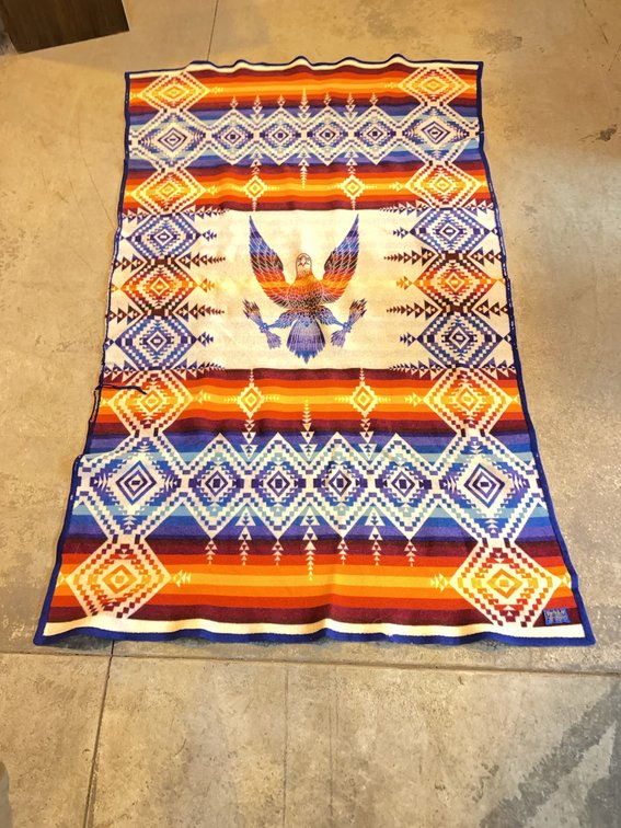 Beaver State Pendleton Woolen Mills 44" x 72" Eagle Southwestern Motif Blanket