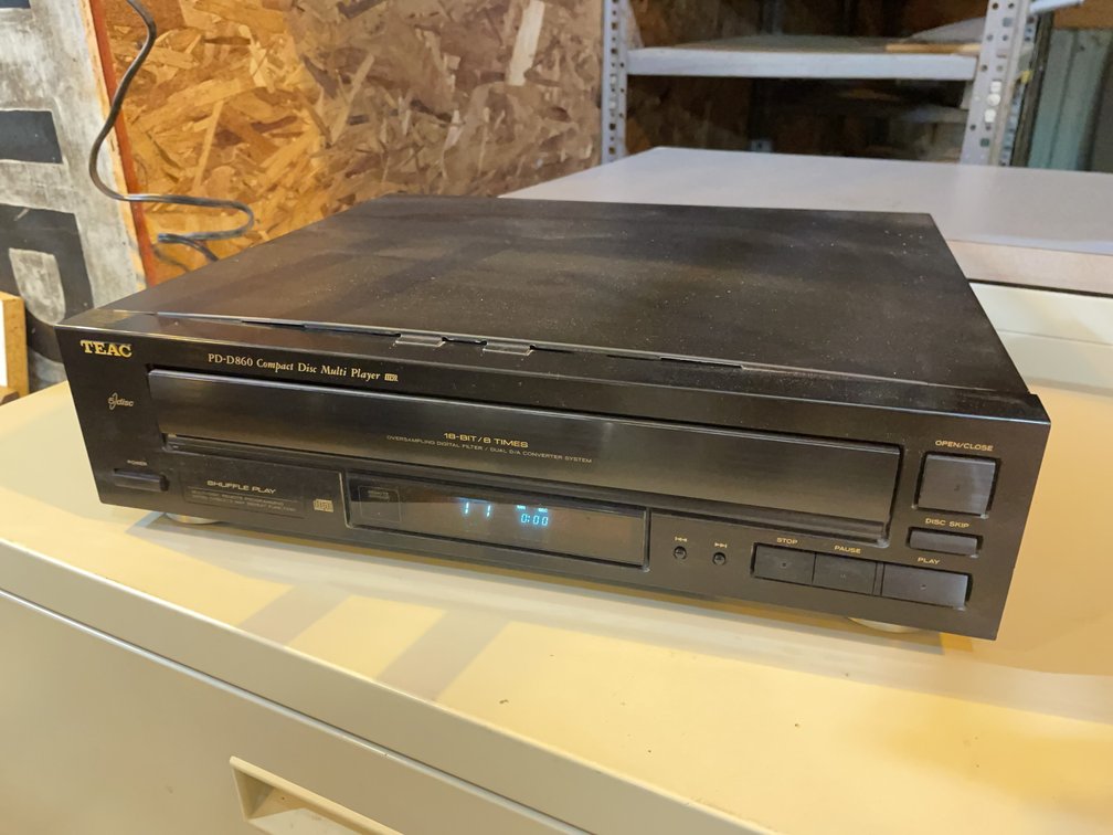 TEAC PD-D860 II 5-Disc Compact Disc CD Player, 18-Bit, Dual D/A, Powers On, October 1994