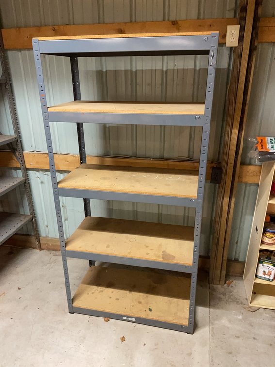 Hirsh Steel Frame Shelving Unit with Press Board Shelves, Five Adjustable Tiers, Gray Finish
