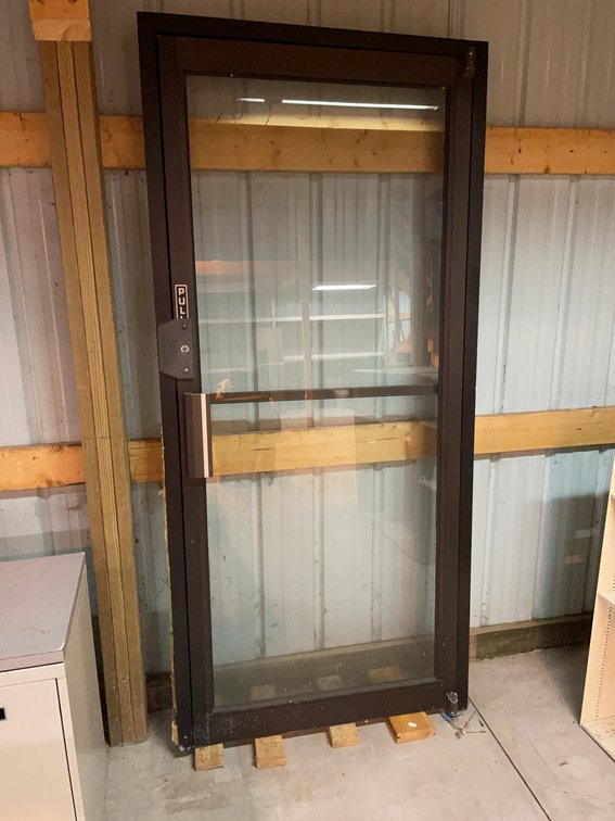 Steel Frame Glass Storefront Door with Lock and Paint, Pull Handle, Commercial, Storefront Entry