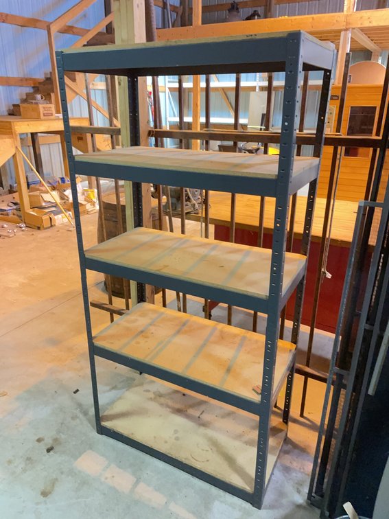 Steel Shelving Unit with Pressboard Shelves, Four Adjustable Tiers, Heavy Duty Frame