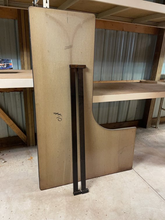 6ft Corner Office Desktop With Metal Supports, Brown Laminate Work Surface, 6’ x 4’ x 55”