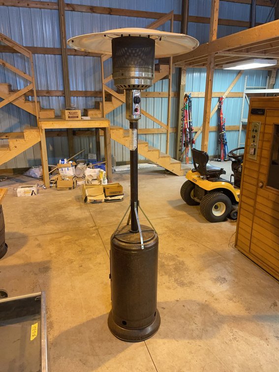 Outdoor 7ft Propane Patio Heater with Adjustable Heat Control, Igniter, and Rolling Base