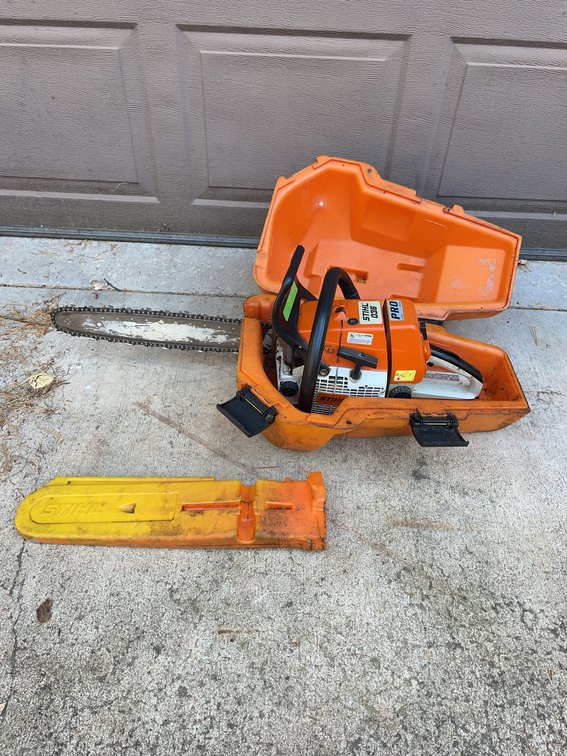 Stihl 036 Pro Chainsaw with Hardshell Case and Bar Guard, Tested and Working Condition