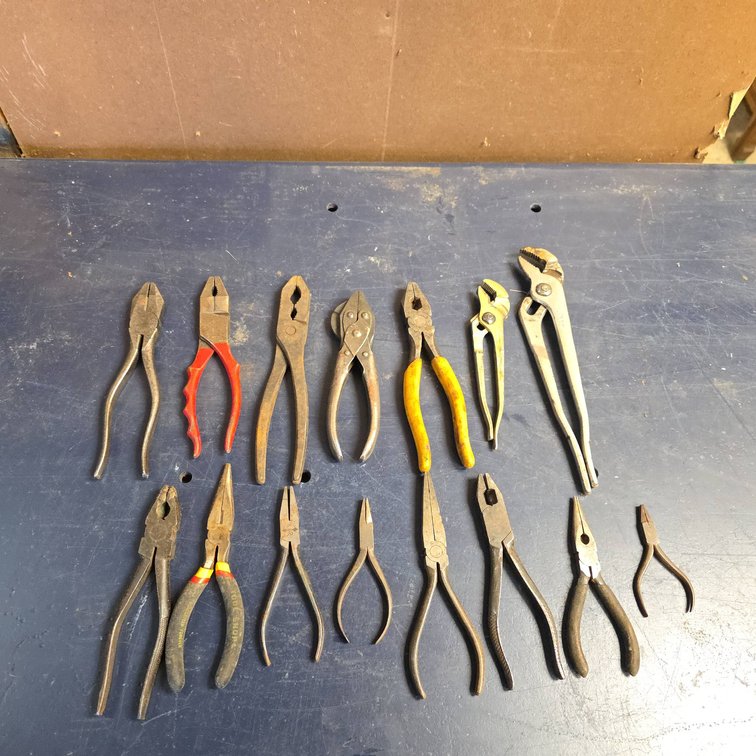 (15) Pliers Including Slip Joint, Needle Nose, Lineman, Channel Lock and Wire Cutter Types