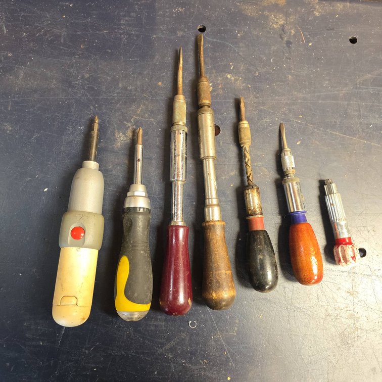 (7) Screwdrivers Including Black & Decker, Yankees North Bros, and Craftsman West Germany