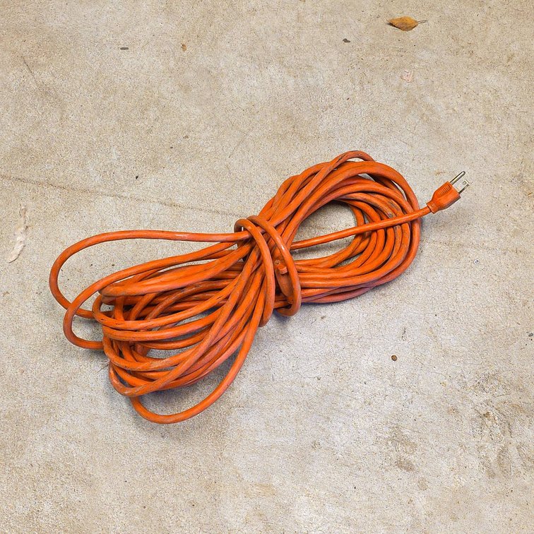 Orange Three-Prong Heavy-Duty Approximately 50 Ft Extension Cord for Outdoor or Indoor Use