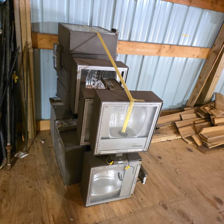Approximately 12 Halogen Flood Lights Industrial Outdoor Fixtures