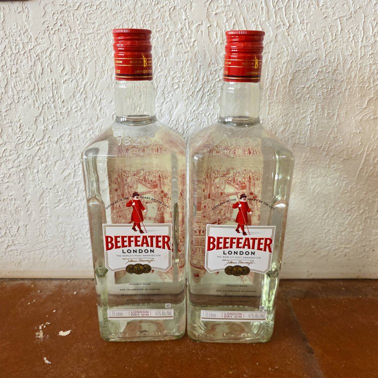 Beefeater London Dry Gin 1.75 Liter Bottles, 47% ABV, Distilled in the UK