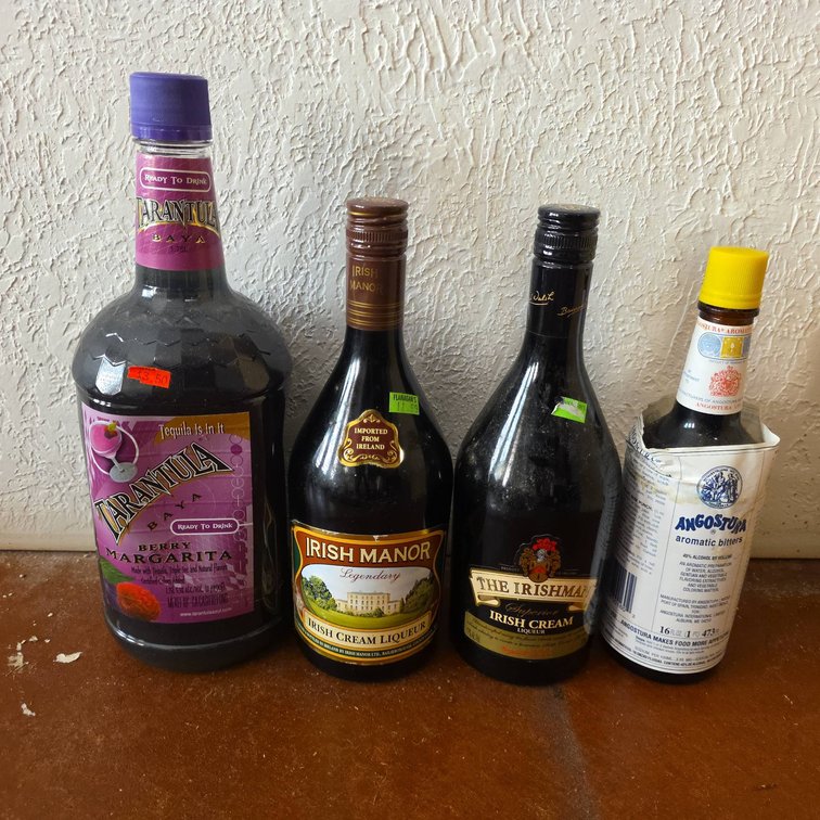 Tarantula Berry Margarita, Irish Cream Liqueurs, Angostura Aromatic Bitters