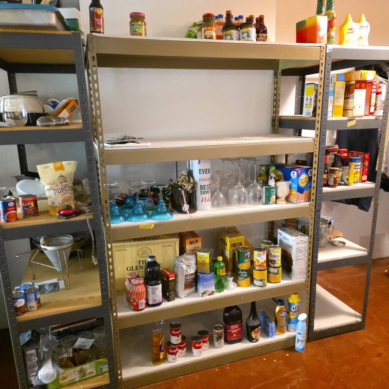 Heavy-Duty Metal Storage Shelving Unit with Particleboard Shelves for Pantry or Garage