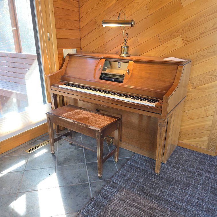 Duo-Art Upright Player Piano with Standard Player Action, Ukelano Accessory, Bench, 58"x27"x37"