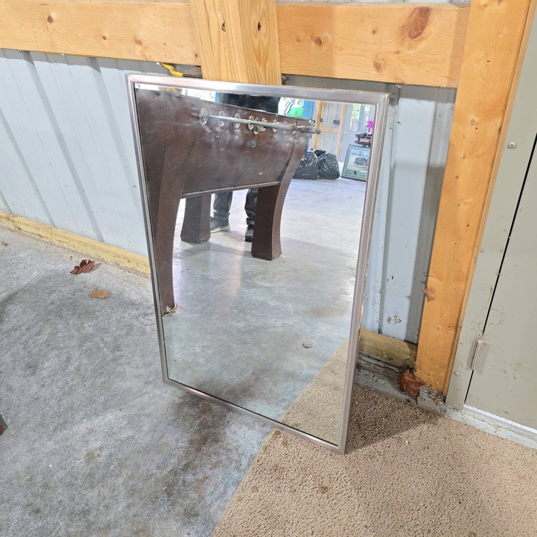 Heavy Duty Rectangular Wall Mirror with Metal Backing and Frame, Measures 24x36 Inches