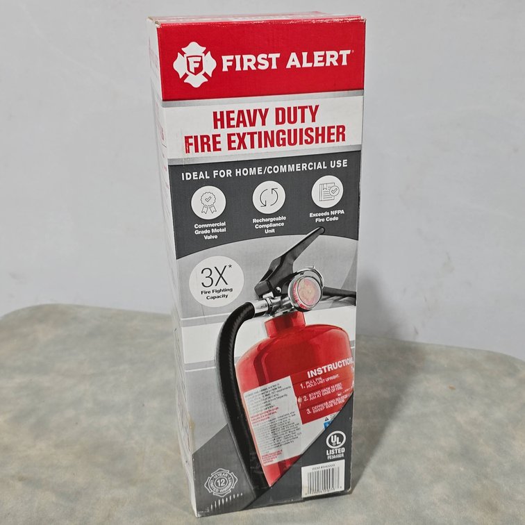 First Alert Heavy Duty Fire Extinguisher, New in Box, 3-A:40-B:C Home Commercial Use