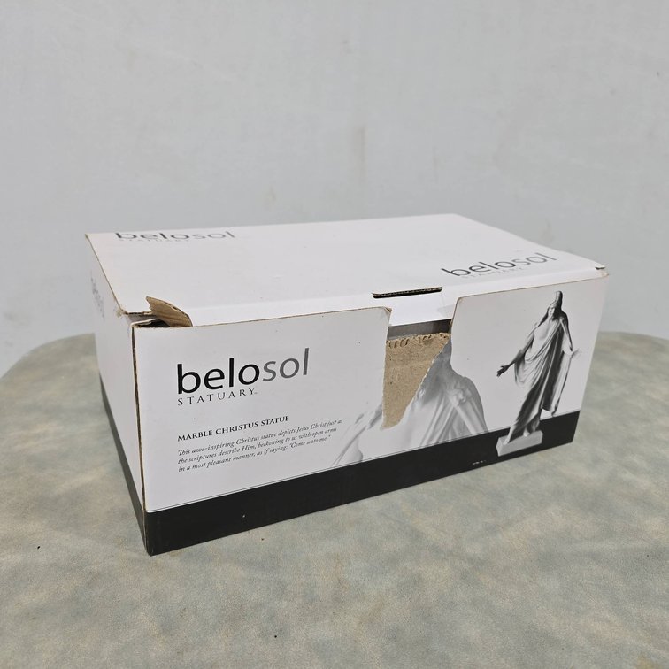 BeloSol Statuary Marble Christus Statue, 11.5 Inch Figure in Box, No Cracks or Chips Noted