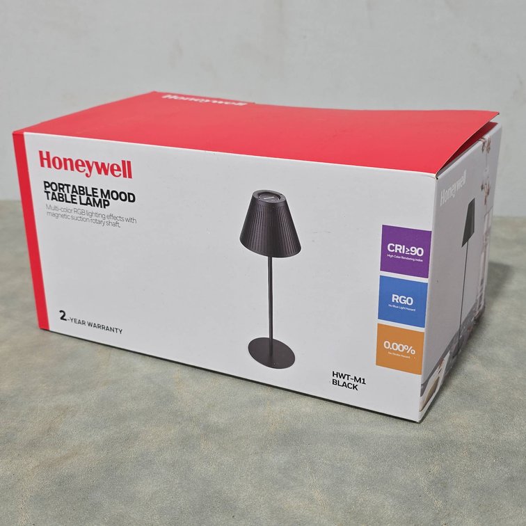 Honeywell New Inbox Portable Mood Table Lamp, Black, RGB Lighting, CRI ≥90, Long Battery Life