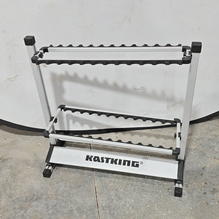 KastKing Fishing Rod Holder and Stand, Aluminum Frame, 28 in Wide, 29 in Tall, Holds Multiple Rods