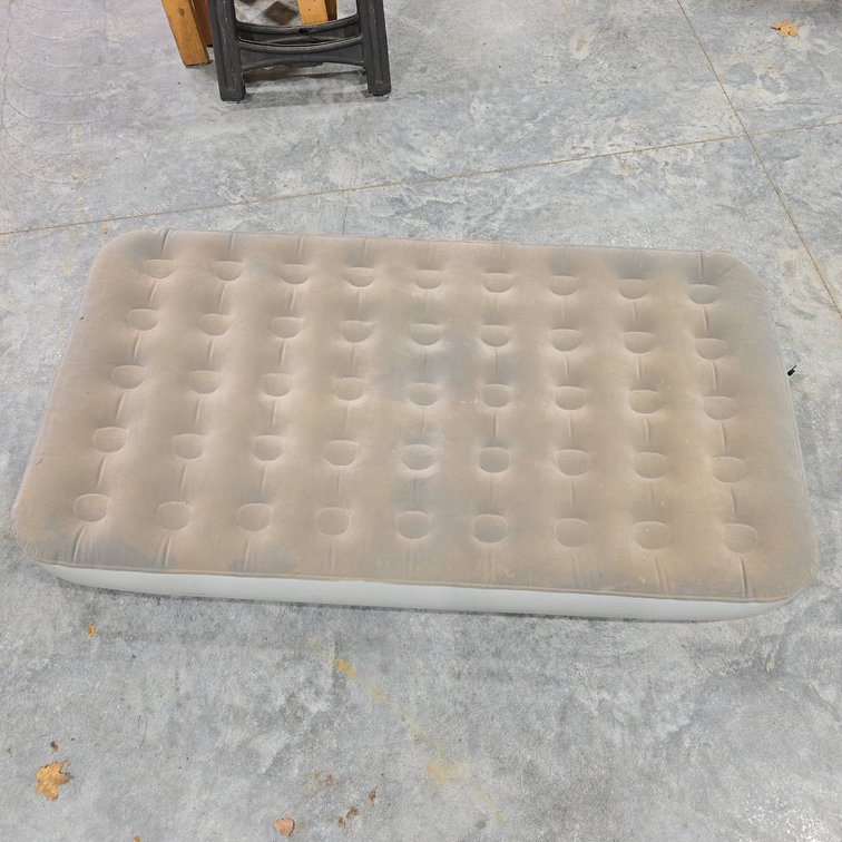 Coleman Inflatable Twin Size Air Mattress, Beige and Gray, Holds Air, Branded Logo Visible