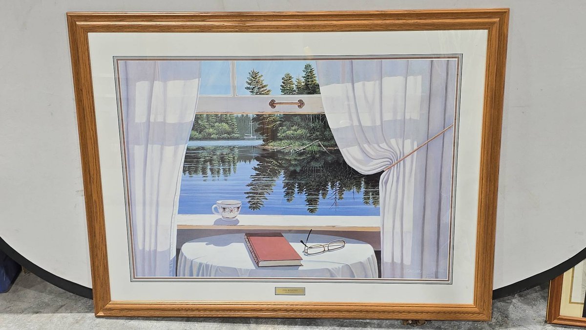 Upon Reflection by Brian Keller Professionally Framed Print, Wild Wings, Window Lake Scene, 43x33