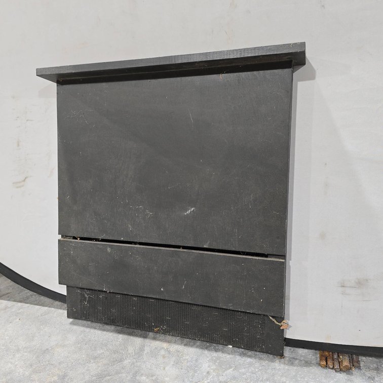 Wall Mountable Bat House in Black, Measures 26 by 27 Inches, Ventilated Front, Wood Construction