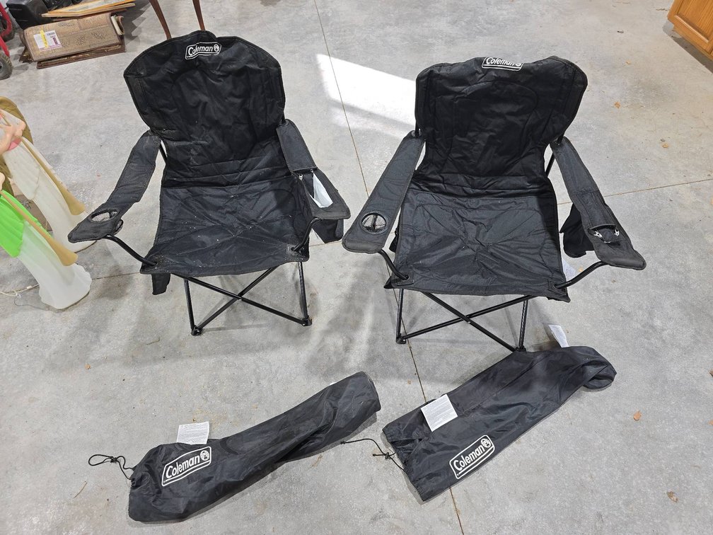 Coleman Foldable Deluxe Camping Chairs with Pouches and Cupholders
