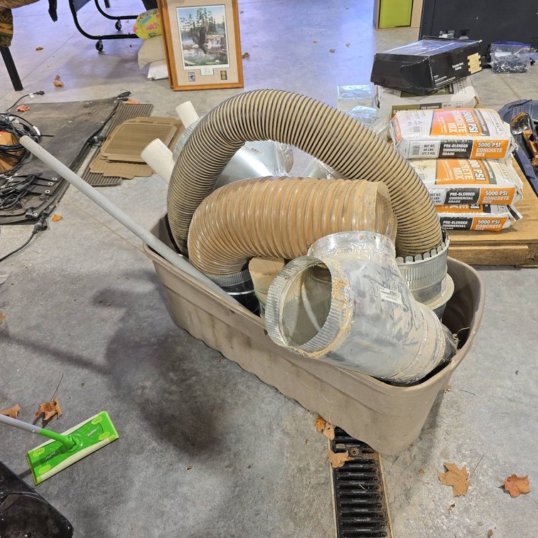 Ventilation Value Lot with Metal Ductwork, PVC Sections, and Flexible Tubing Components
