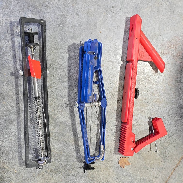 Three Automatic Ice Fishing Tip Ups: Automatic Ice Fisherman, Nature Vision Jig Up, Hook Set Tip Up