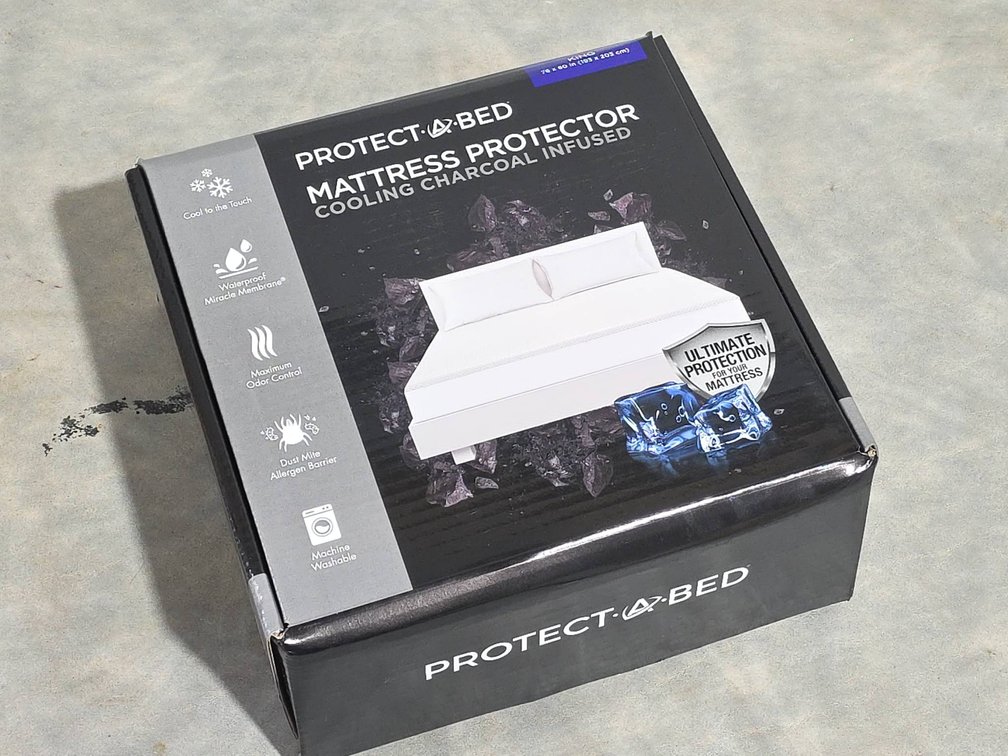 Protect-A-Bed King Mattress Protector Cooling Charcoal Infused, Unopened Unused, Waterproof Membrane