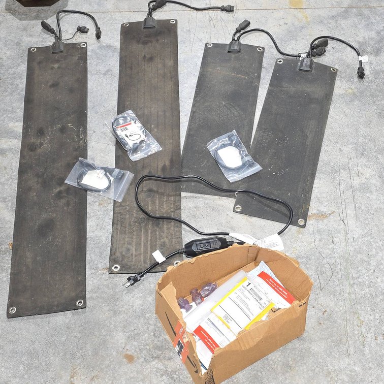 Four HeatTrak Heated Walkway Mats with Cable Extenders, Surge Protector, Power Cord, and Connectors