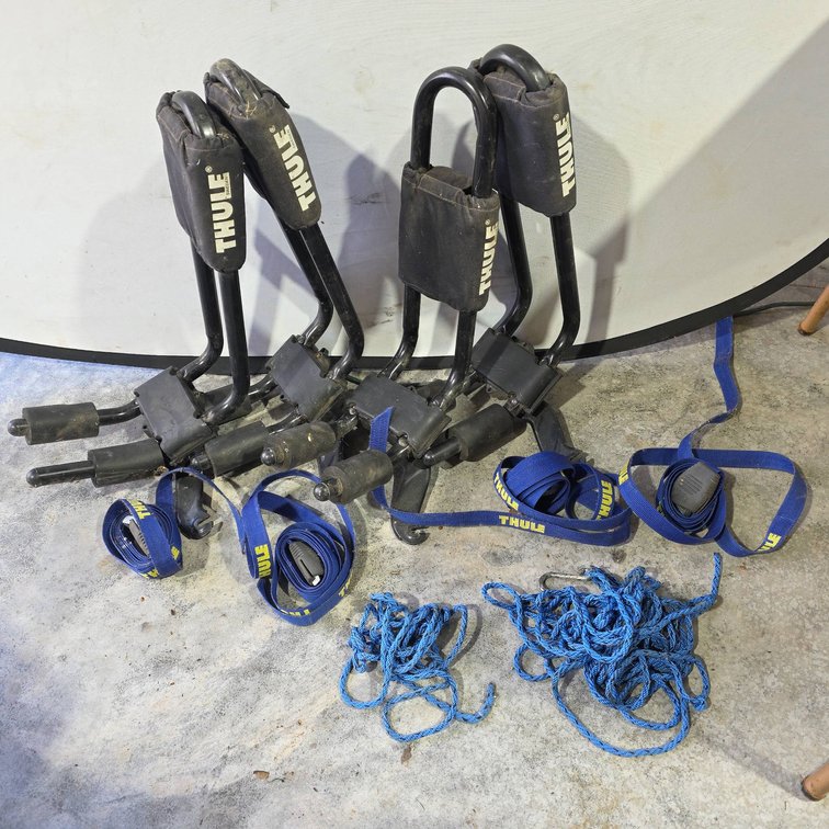 Thule 815 Kayak Rack Kit With Straps and Hardware, Used, Good Condition, With Weathered Instructions