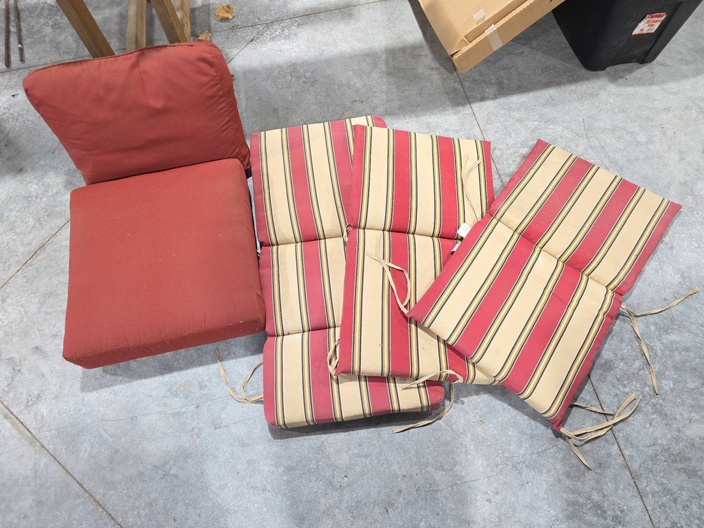 5 Outdoor Patio Furniture Cushions, Striped and Solid, Weather and Sun Resistant