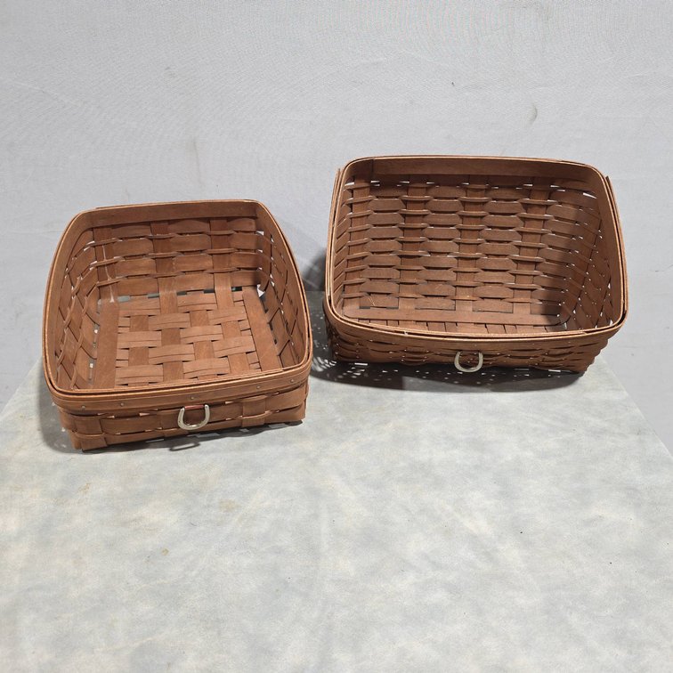 Longaberger Handmade Baskets, Woven Wood, One Measures 15 x 11 x 4 Inches, Square Shape