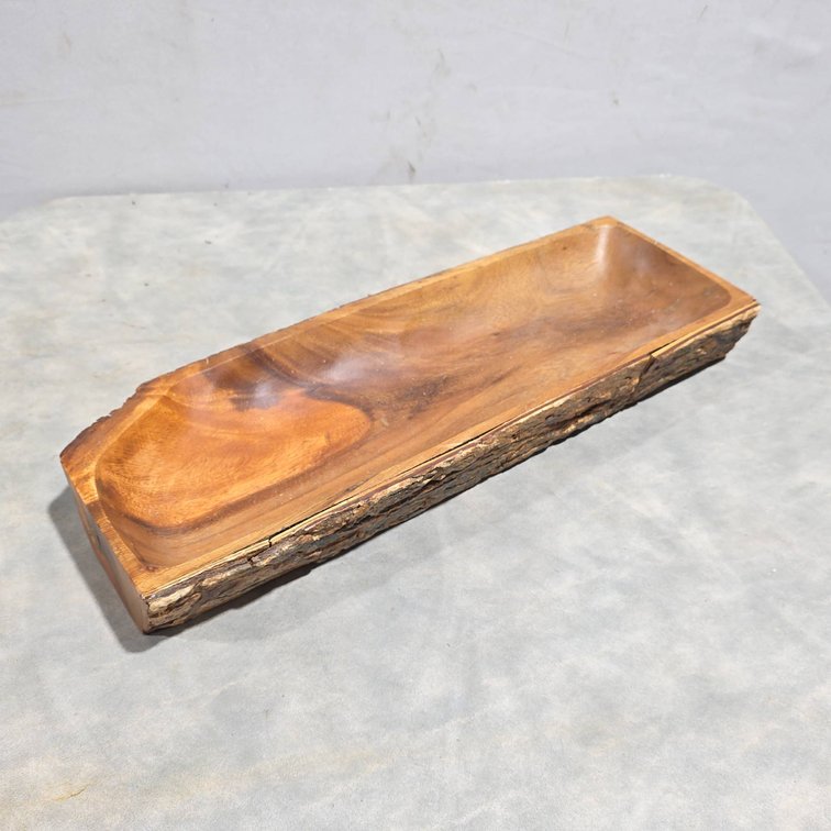 Three Cutting Boards Including Marble Handle, Live Edge Wood Tray, Largest 20x7.5x2.5 Inches