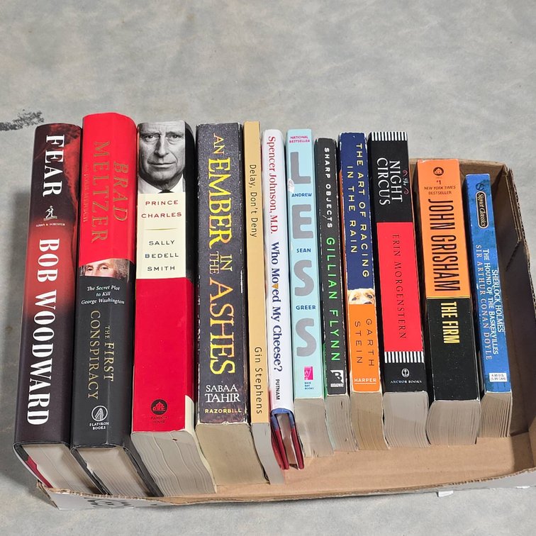 12 Best Sellers, Paperback and Hardcover Books with Dust Sleeves, Includes Bob Woodward, Grisham, More