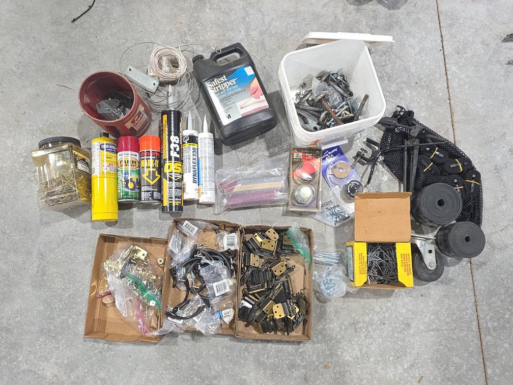 Value Hardware Lot With Paint Remover, Screws, Spray Paint, Sealants, Hand Tools, Latches, For Construct Projects