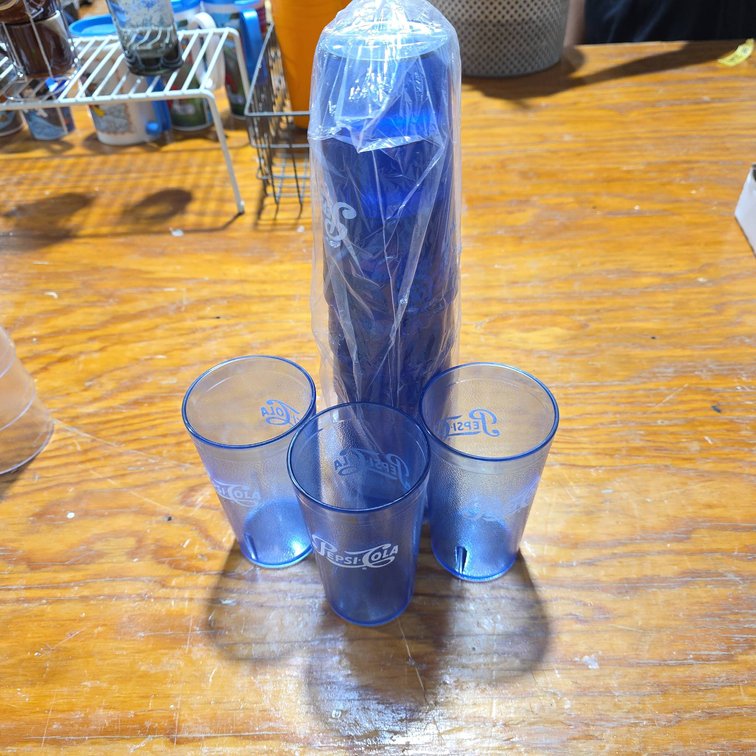 Nine Unused Small Pepsi-Cola Carlisle Blue Commercial Grade Drink Cups Made in USA