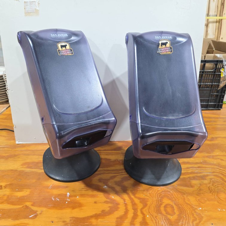 San Jamar Napkin Dispensers With Certified Angus Beef Brand Stickers