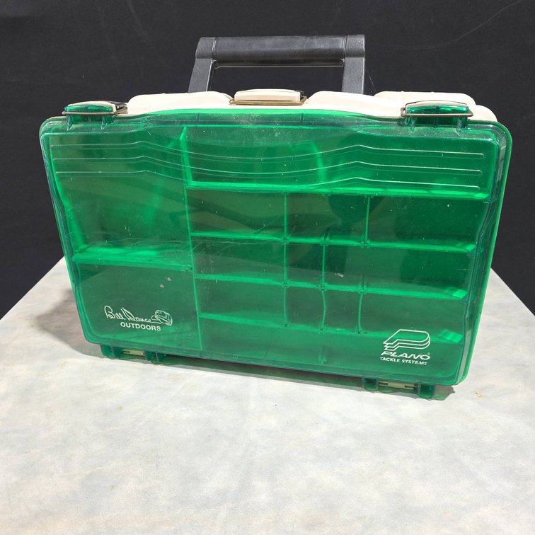 Plano Tackle Box Bill Dance Outdoors Green Plastic Organizer with Compartments and Handle