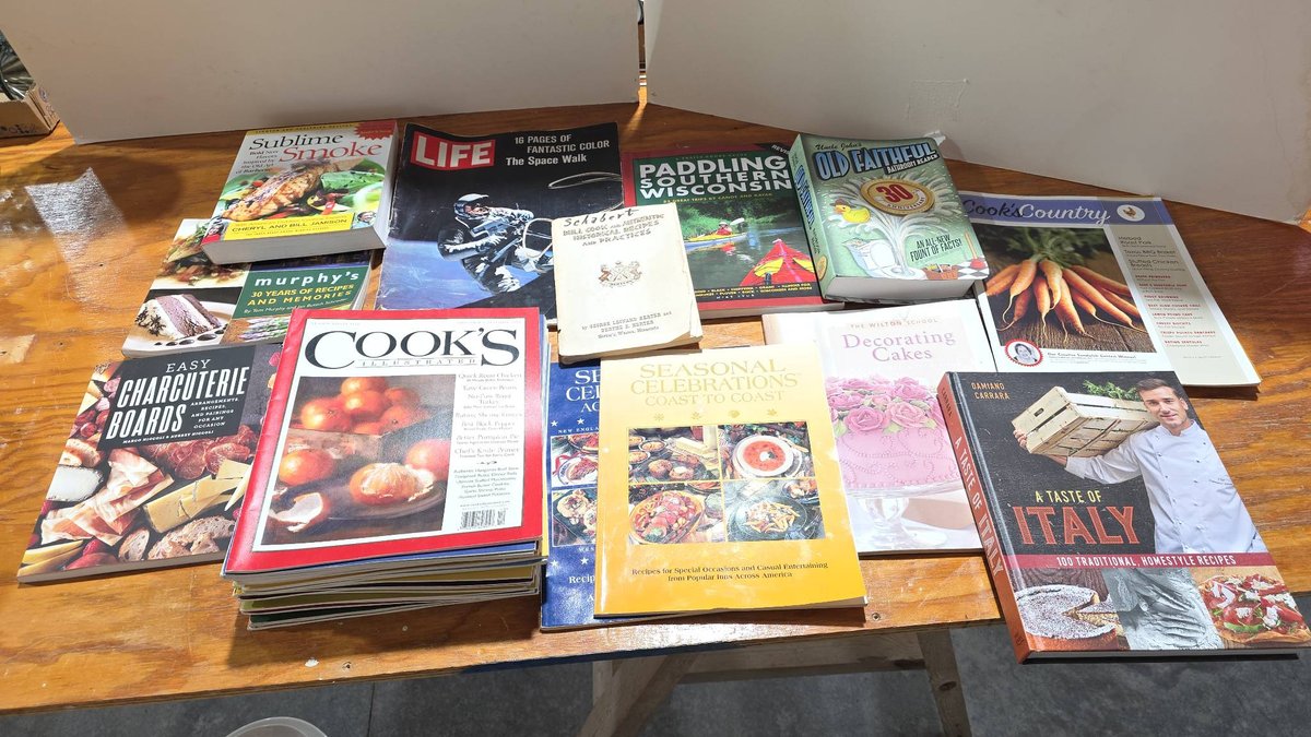Cookbooks and Publications Lot Featuring Food Smoking, Cake Decorating, Kayaking, and 1965 LIFE Magazine